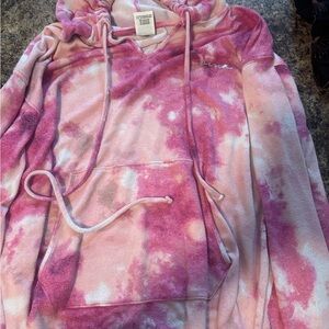 PINK Victoria's Secret Pink and White Hoodie